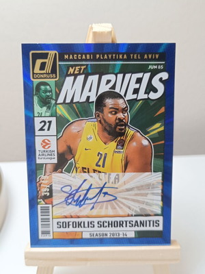 Panini Euroleague Donruss 2024-2025 Blue Marvels Autographed Schortsianitis Card