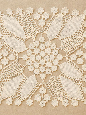 Vintage lace handmade beige doily like new