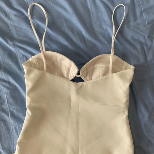 White Zara corset-style top with silver detail new, size S