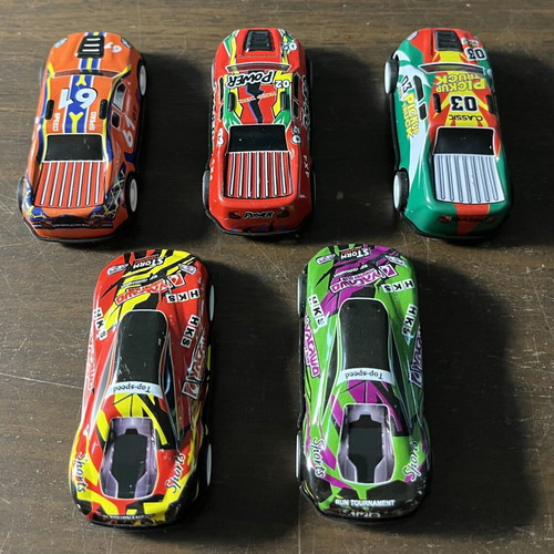 Pull Back Toy Car Set like new, 5 racing and pickup models