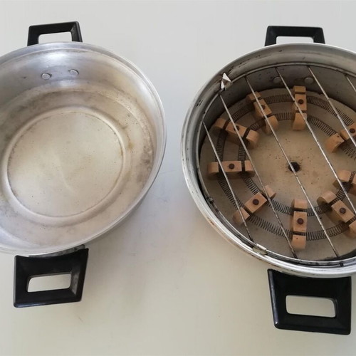 Small electric grill used, aluminum, tabletop