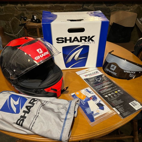 XS Shark Spartan Carbon Motorcycle Helmet like new 1290gr