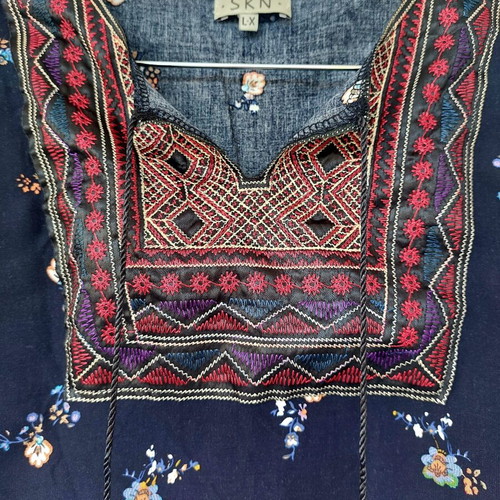 Boho dress tunic viscose with ethnic patterns L/XL like new