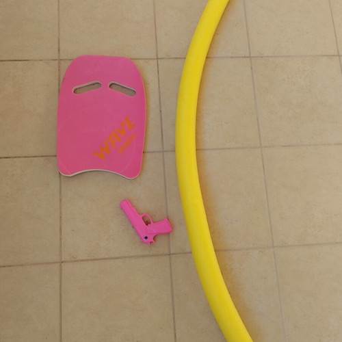 Foam Kickboard, Pool Noodle, and Water Gun Set like new