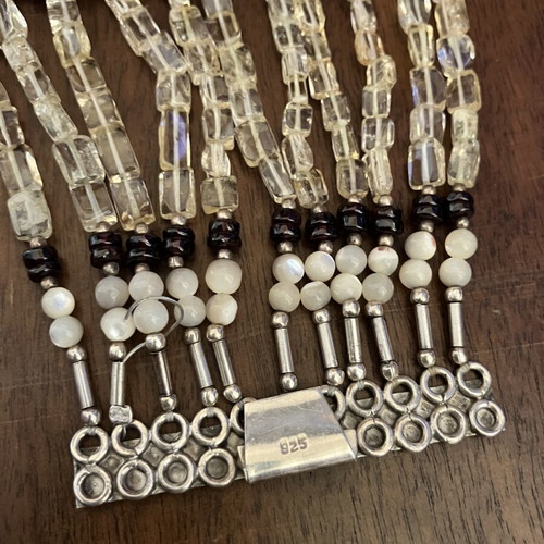 Silver Indian bracelet used with mineral and shell beads