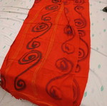 Red pareo used without seams