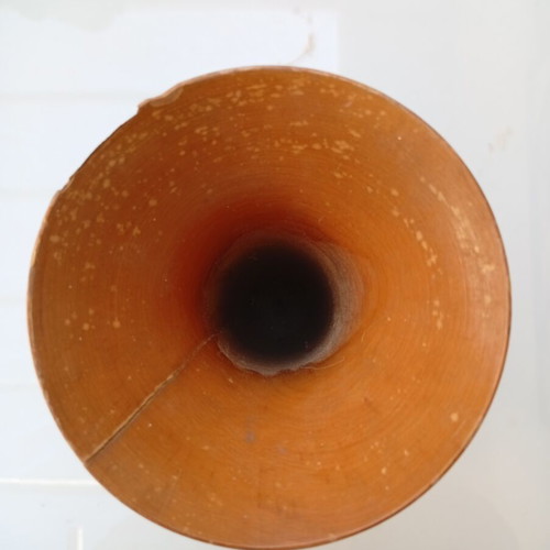 Wooden carved decorative vase, approx. 30 cm high