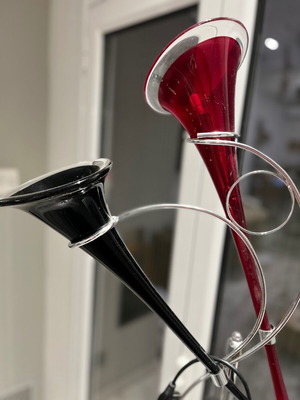Modern floor lamp with Murano glass like new