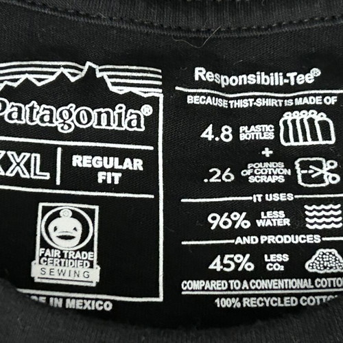 Patagonia Framed Fitz Roy Trout Organic T-Shirt XXL like new, black