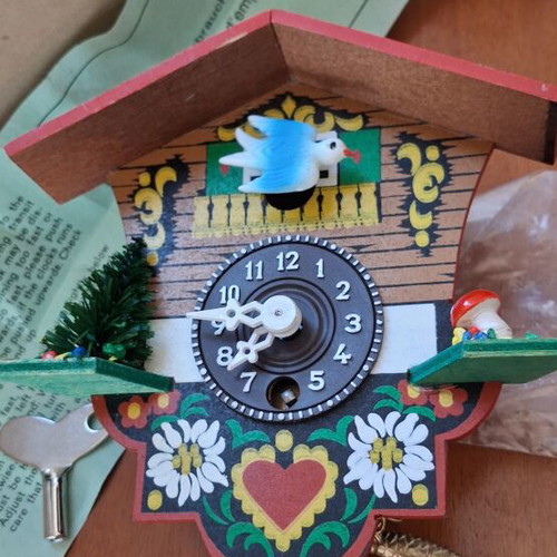 Vintage Wooden Miniature Cuckoo Clock 1970 like new