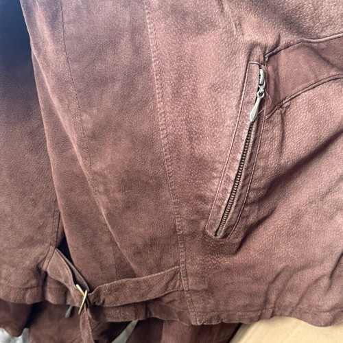 Men's suede leather jacket like new, brown, XL