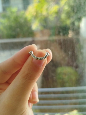 Silver ring used with strass