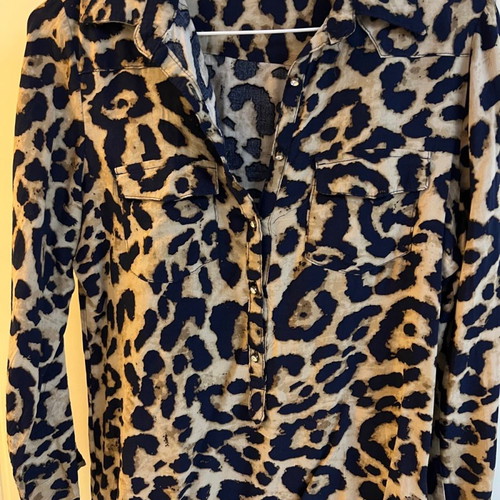 Shirt used with rhinestones on buttons, size Large, slim fit