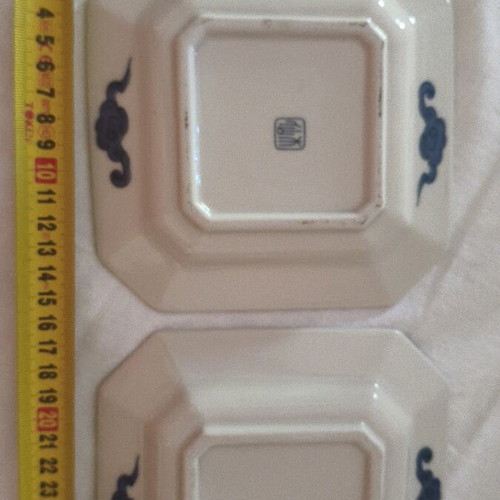 Vintage Japanese Sometsuke Porcelain Plates set of 2, mint condition