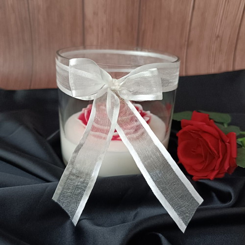Decorative Rose Scented Candle in Glass Jar made to order
