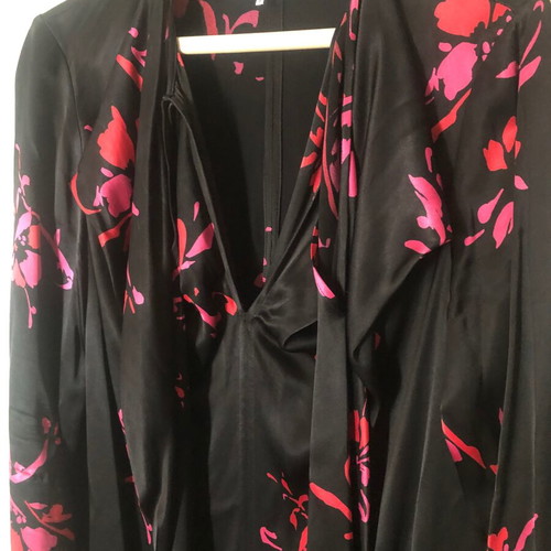 Ganni bow-tie viscose dress size 38 like new, black
