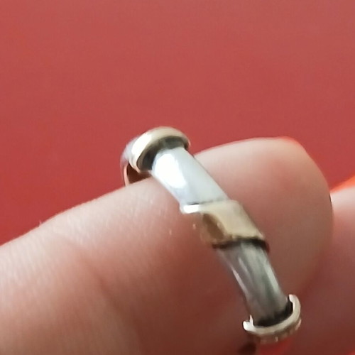 Silver gold ring 925 and 585, like new, 17 mm