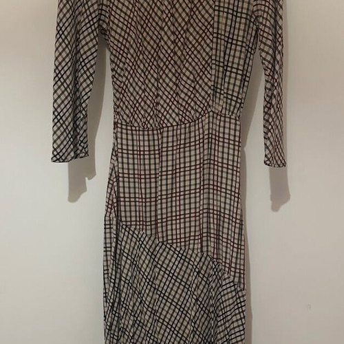 Zara checked dress new, size XS, white and red