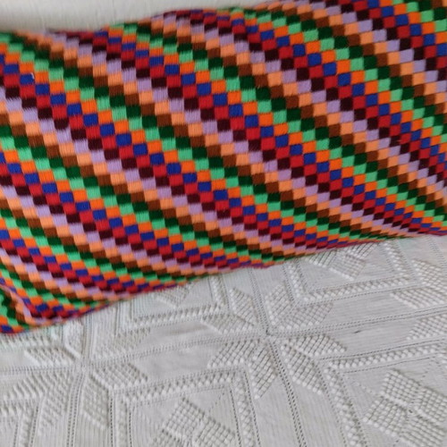 Large hand-embroidered pillow new 75x46 cm