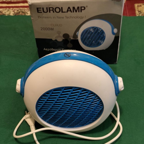 Eurolamp Warm Cloud 2000W table fan heater, white/blue