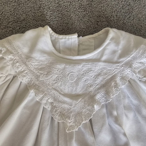 Vintage baptism dress 1960 used, cotton fabric