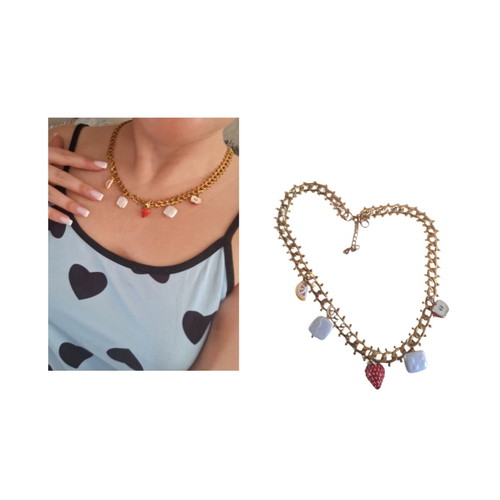Stradivarius Summer Necklace with Fruits and Shells New