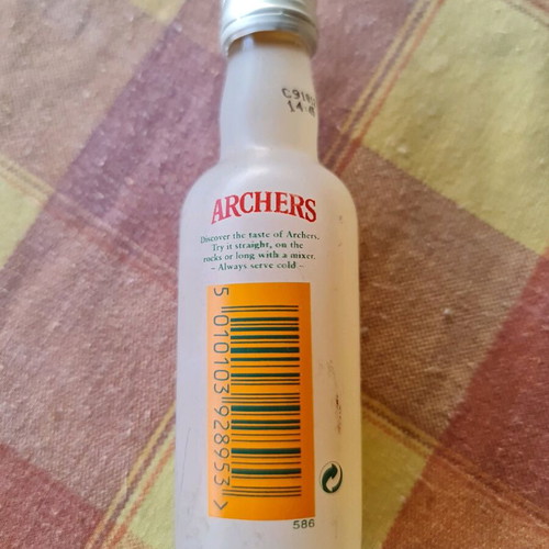 Archers Peach Schnapps collectible miniature used 5cl