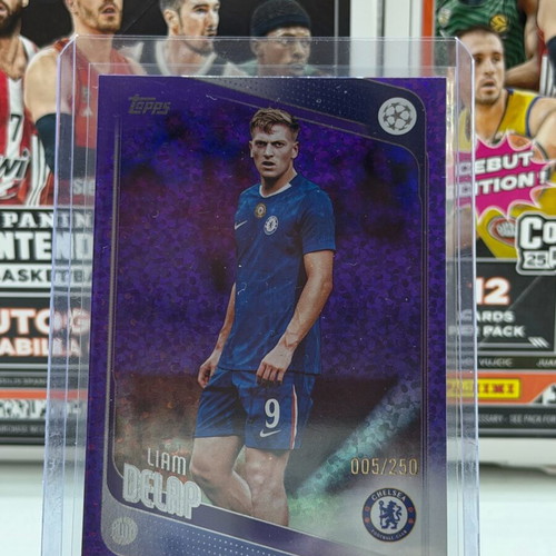 Liam Delap Topps UCC Flagship 2025-26 Purple Holo 5/250 like new