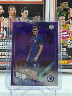 Liam Delap Topps UCC Flagship 2025-26 Purple Holo 5/250 like new