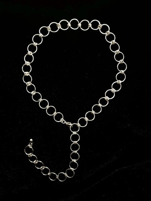 Chainmail necklace handmade, silver stainless steel, new