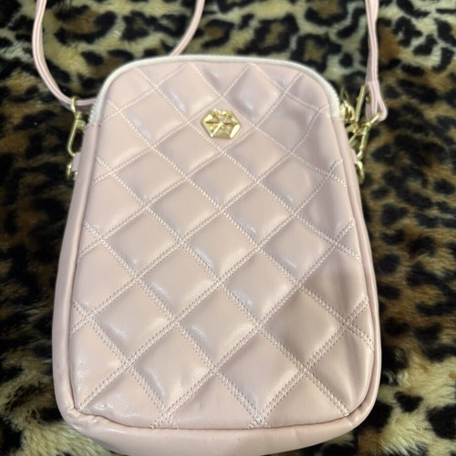 Women's Quilted Crossbody Bag in Soft Pink, New