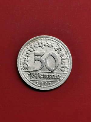 Germany 50 Pfennig Coin 1921 like new