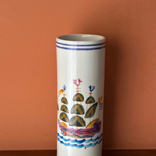Ceramic vase used with sea theme by artist Tolis
