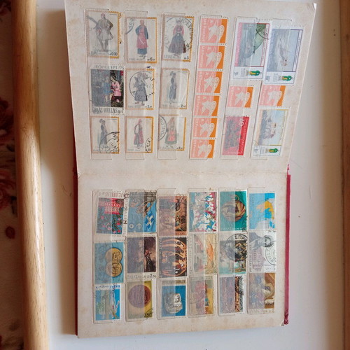 Stamp collection used with 16-page album
