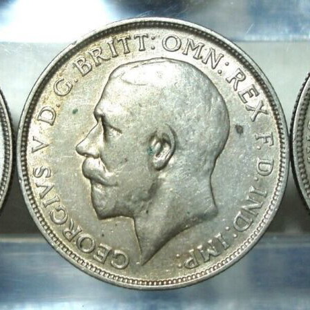 Set of 2 x 1 Florin 1920 and 1 Florin 1936 George V used