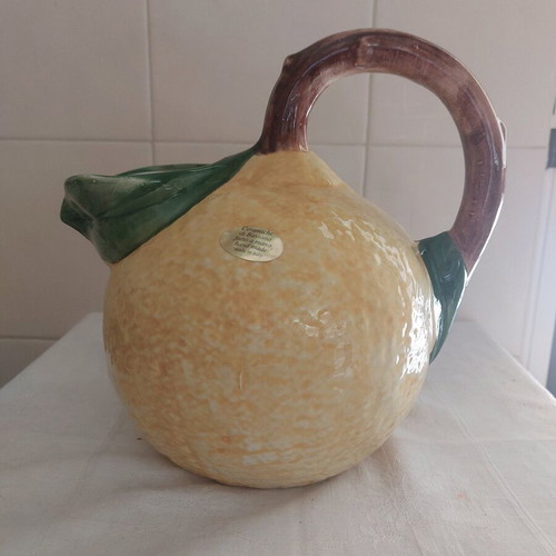 Handmade faience jug hand-painted like new