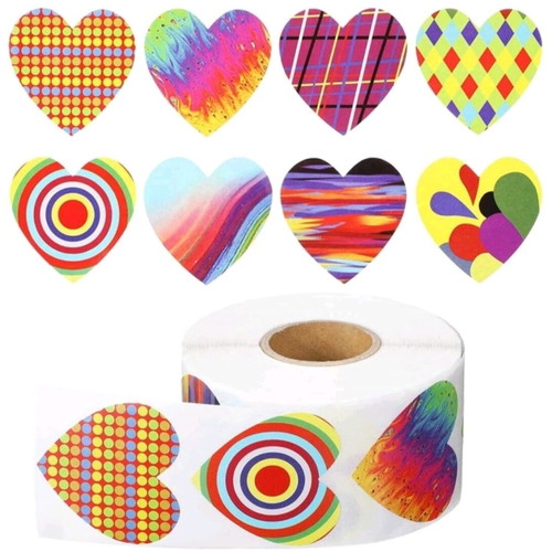 Roll stickers like new, 500 pieces, 8 designs