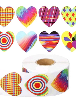 Roll stickers like new, 500 pieces, 8 designs