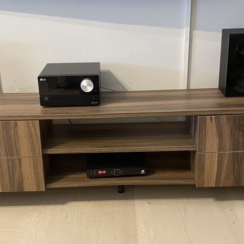 24Mall Firma TV stand, walnut and black