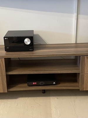 24Mall Firma TV stand, walnut and black