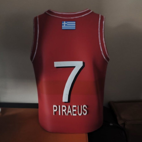 Olympiacos basketball team 3D printed jersey replica