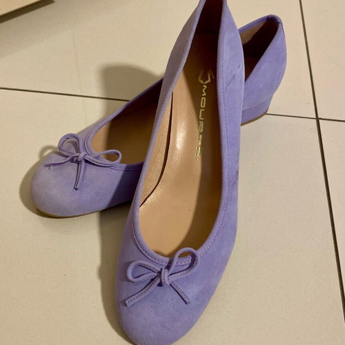 Mourtzi ballerinas new, leather suede, purple color