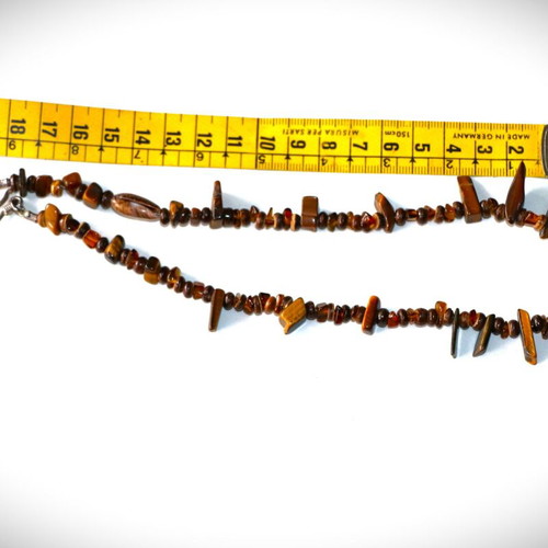 Necklace with genuine tiger's eye stones and sterling silver 925 new