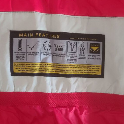Men's niterada jacket used with built-in life vest, size medium