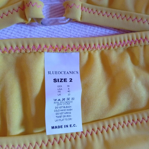 Bikini size M 38 10 yellow new with removable padding