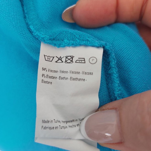 Yest long open turquoise cardigan like new, viscose with elastane, XL