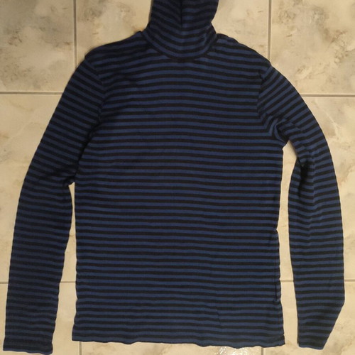 Striped long-sleeve shirt used, black and blue, size S