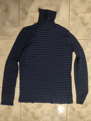 Striped long-sleeve shirt used, black and blue, size S