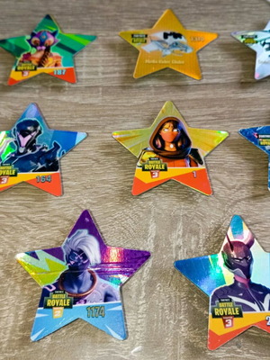 Fortnite metallic shiny caps like new, pack of 11 stars