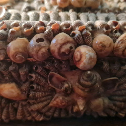 Handmade shell box used with fabric lining